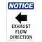 Signmission Sign, 14" H, Rigid Plastic, Exhaust Flow Direction Sign With Symbol, Portrait, 1014-V-12216 OS-NS-P-1014-V-12216 - alternate 1